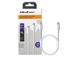 Cabo Usb QOLTEC Tipo C para Celular, Tablet e Laptop com Carregamento Rápido de 60w.