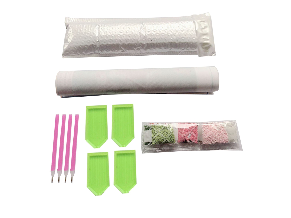Kit de pintura com strass de resina 4 cores ambiental seguro ferramenta de desenho 25x25cm | S/MARCA