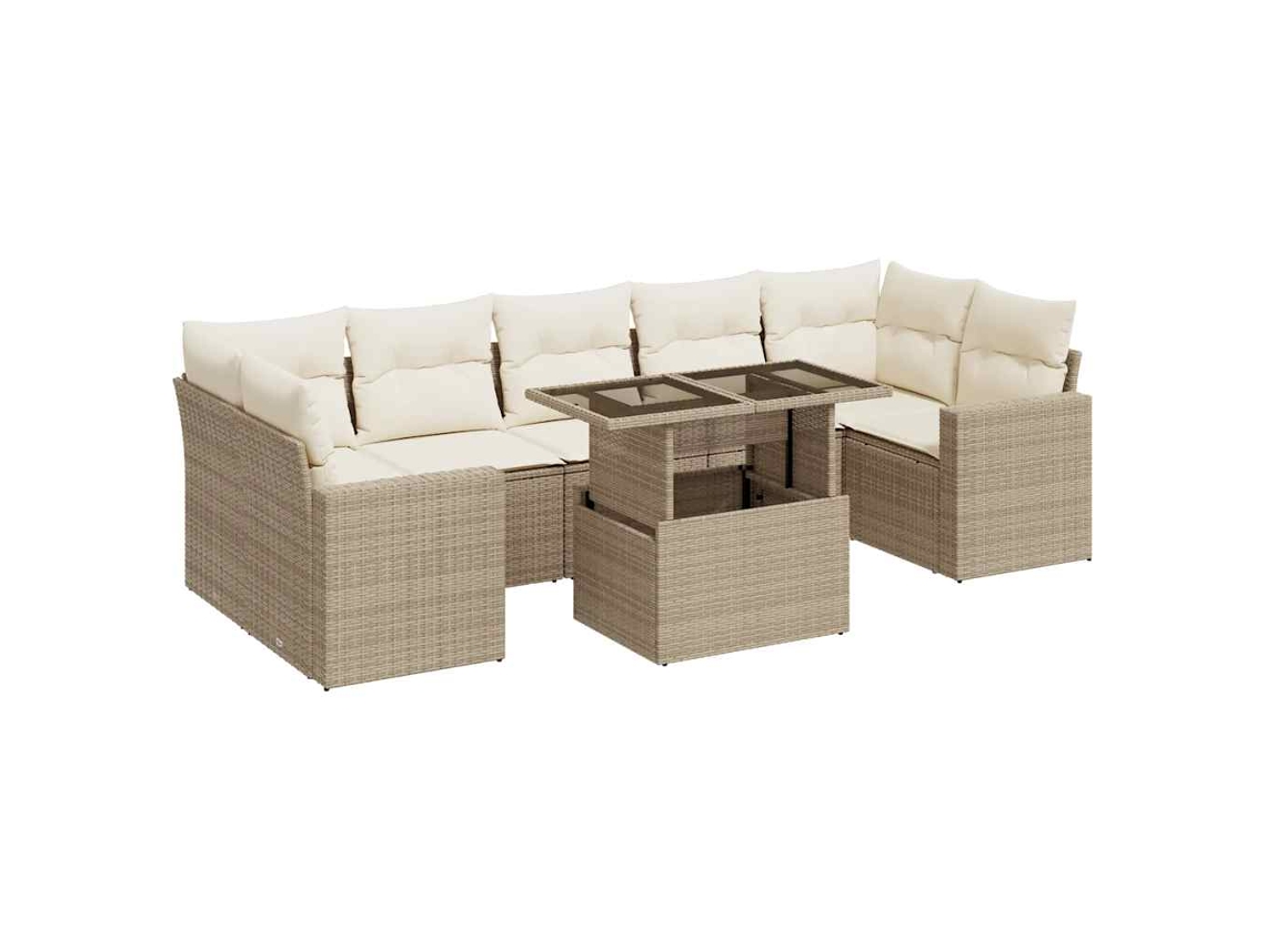 Garden Sofa Set, Garden Sofa Sets Vidaxl Bege Rattan / Vime (n/a)