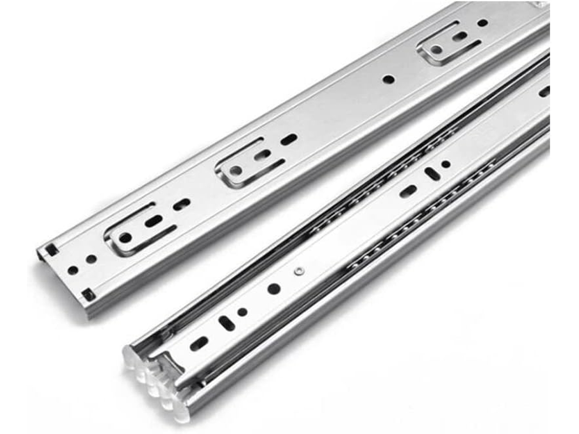 Corrediças Para Gavetas, 1par, 25cm A 56cm, Aço Inoxidável, Trilho Deslizante Com Fechamento Suave, Três Seções, Kit De