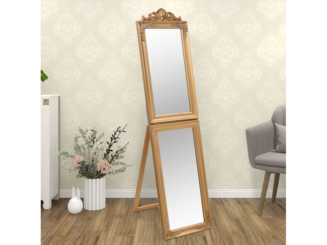 Vidaxl Espelho De Pé 45x180 Cm Dourado