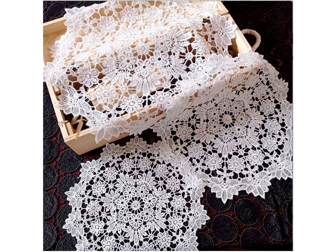 6 tapetes de mesa Nova Line, renda de algodão, decorativos, 20cm