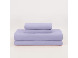 Conjunto Lençóis 4 Peças Lençol De Baixo 160x200*26cm Lençol De Cima 228x259cm 2 Fronhas 75x50cm Poliéster Roxo Hexinyigjly