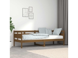 Vidaxl Sofá-cama 80x200 Cm Madeira De Pinho Maciça Castanho-mel