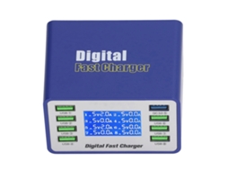 Carregador Usb Laxiscreed Com 8 Portas Qc3.0 E Tecnologia Pwm Para Carregamento Rápido