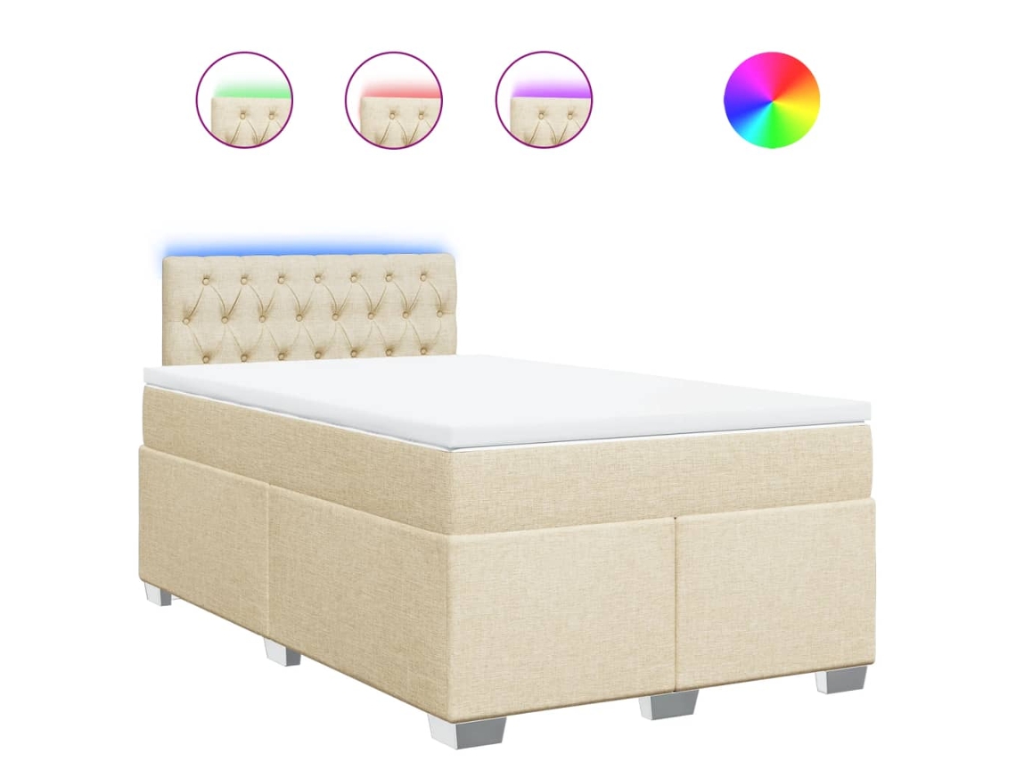 Box Spring Bed, Box Spring Beds Vidaxl Creme Tecido (120 X 200 Cm)