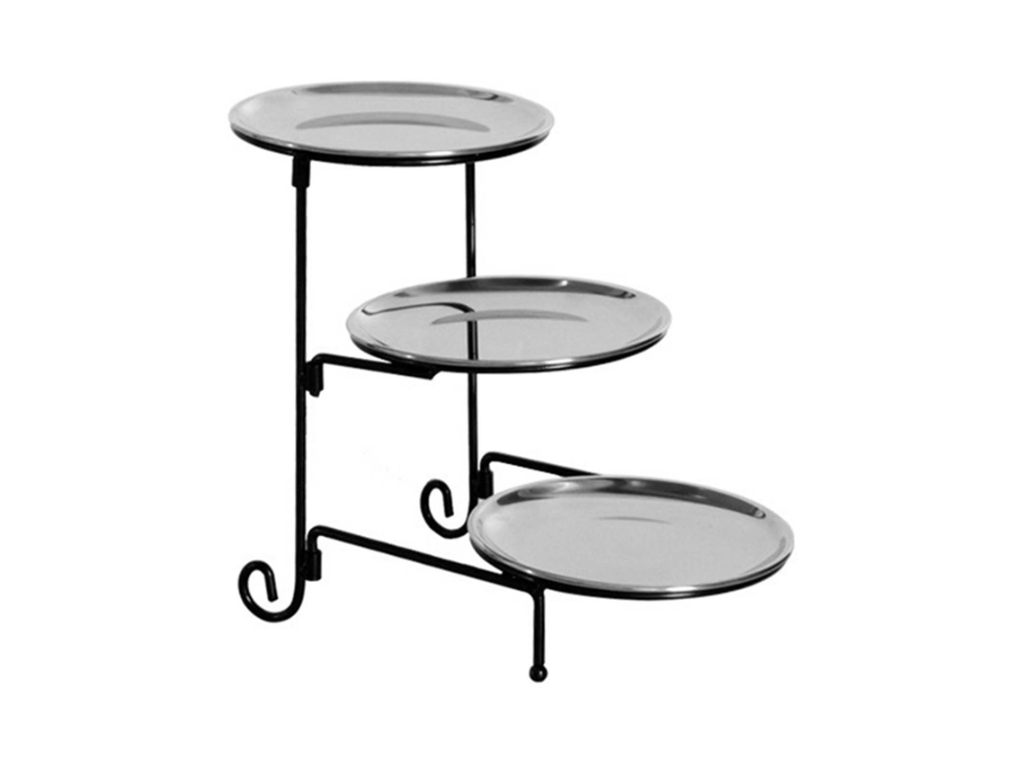 Cesta de frutas de três camadas em aço inoxidável moderna multicamadas para armazenamento de frutas e lanches S/MARCA