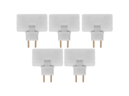 Pacote Com 5 Tomadas Planas Sem Fio Rotação De 180 Graus, Adaptador De Tomada Europeia 1 Para 3 Unidades, 110, 250v, Para Instalação Atrás De Móveis