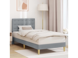 Vidaxl Estrutura da Cama Cinzento claro 100 X 200 Cm Tecido