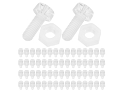 Conjunto De 100 Parafusos E Porcas Acrílico Transparente Com Encaixe Triangular Para Fixação Estável Fácil Utilização Em