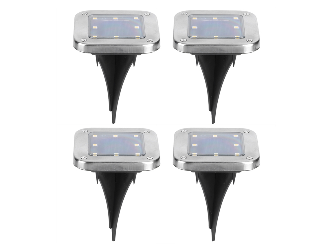 4pcs Luzes Solares Enterradas 8led Jardim Caminho Decorativo S/MARCA