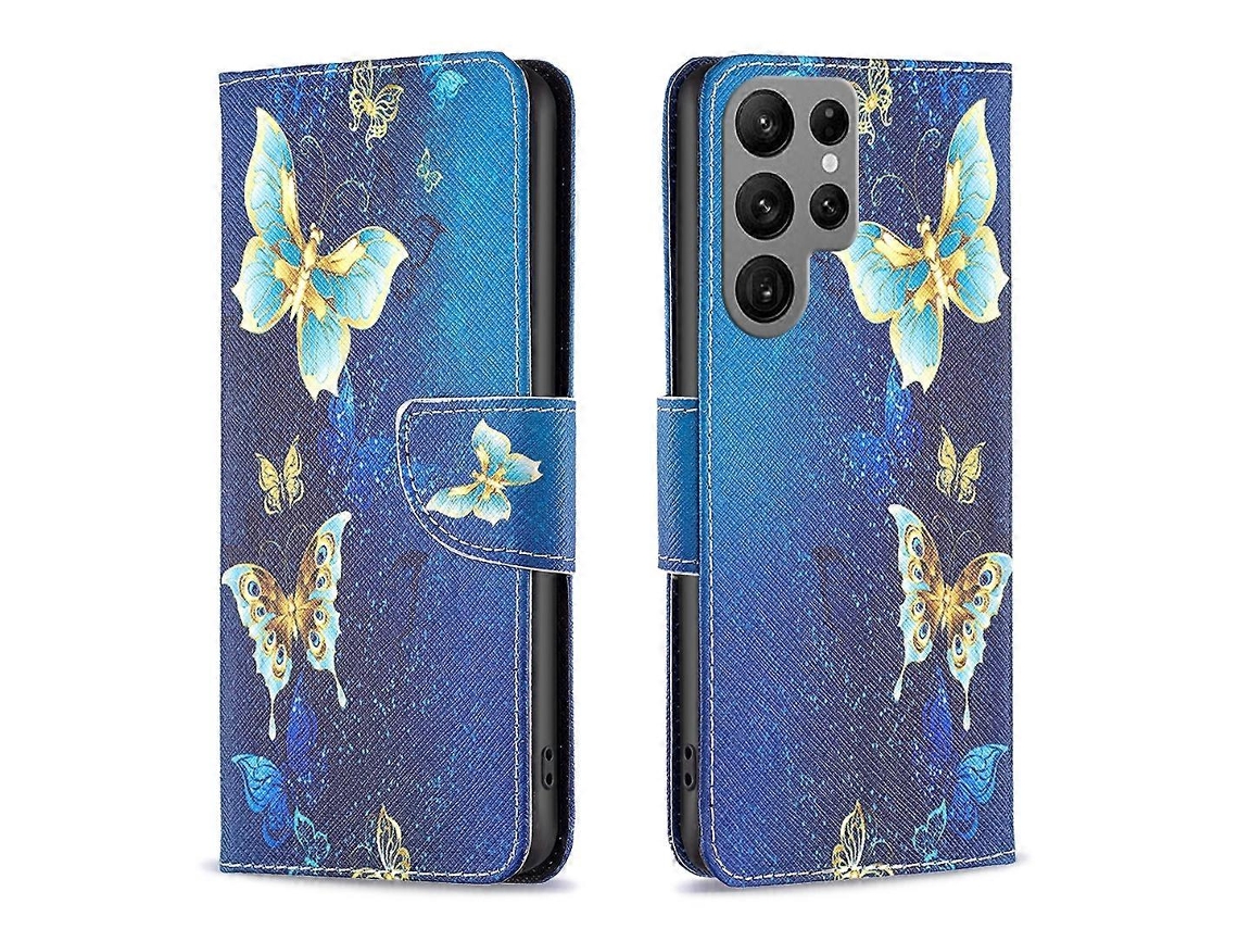 Capa De Couro Com Estampa De Desenho Colorido Para Samsung Galaxy S23 Ultra 5g