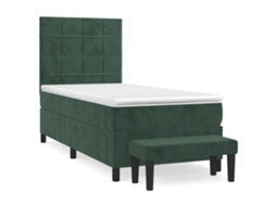 Box Spring Bed, Box Spring Beds Vidaxl Verde Veludo (90 X 190 Cm)