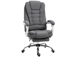 Suporte para computador de mesa com pés retráteis, função reclinável e altura ajustável, na cor preta.