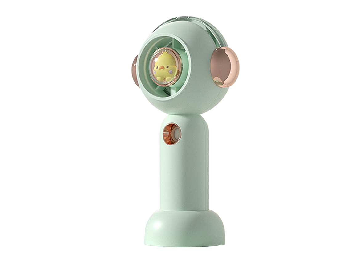 Ventilador portátil com névoa abs 3 marchas usb recarregável silencioso para casa escola viagem verde S/MARCA