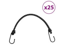 Vidaxl Cordas Elásticas C/ Faixas Refletoras E Ganchos 25 Pcs 46 Cm