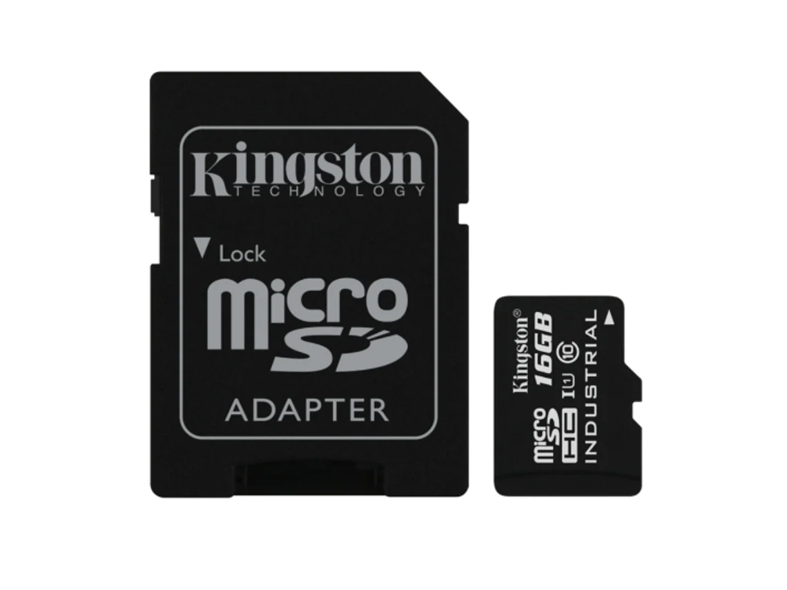 Cartão De Memória Microsd 16gb Adaptador | Velocidade 100mb/s | Classe 10 Uhs I | Full Hd Kingston Sd003 Preto