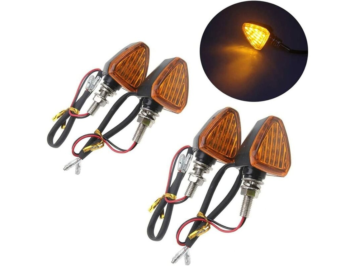 Luzes De Seta Led Universais, Piscas Dianteiros E Traseiros Âmbar Para Motocicleta Com Superbrilho, Carcaças De Seta Abs Premium À Prova Dágua Para C