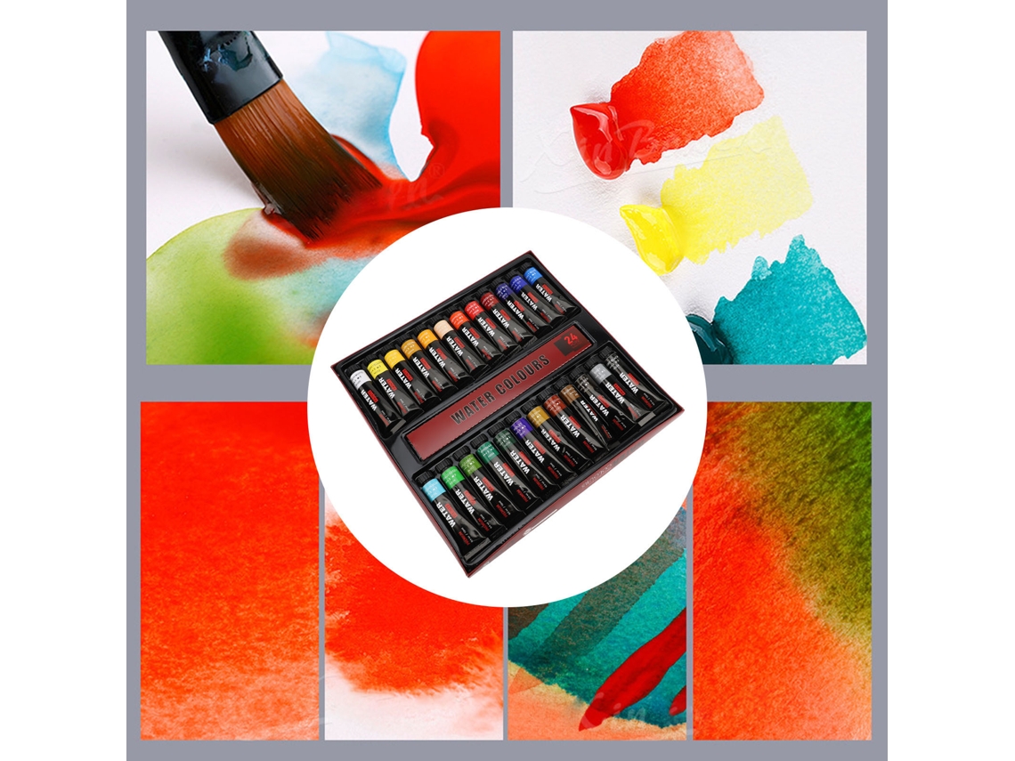Conjunto De Tubos De Acuarela Profesional 12ml 24 Cores Materiais De Arte Xbw0624w