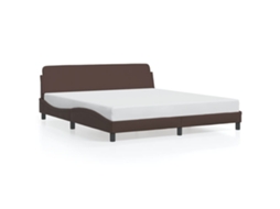 Bed Frame, Bed Frames Vidaxl Marrom Couro Artificial (180 X 200 Cm)