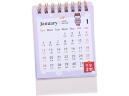 Calendário De Mesa Shooweroro, Mini Horizontal Com Aba, Mensal Feito