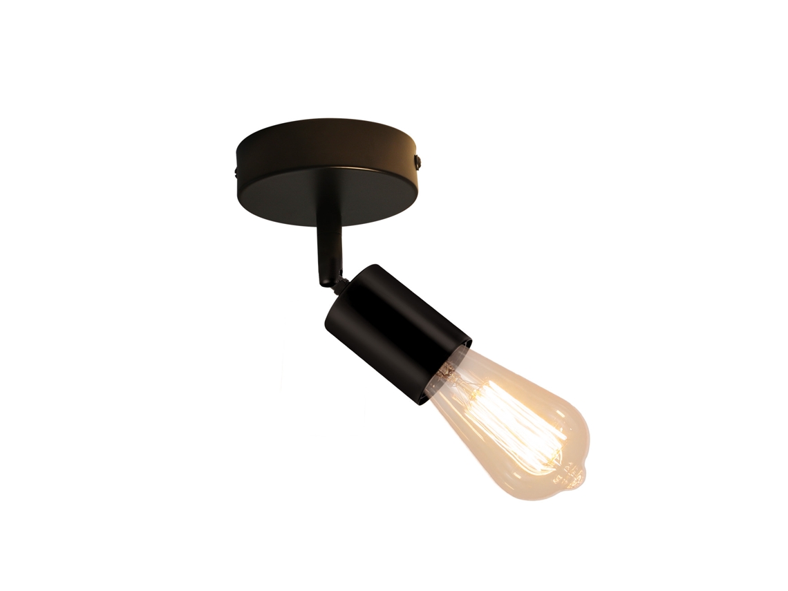 Nettlife Spot E27 Candeeiro De Parede Vintage Preto Candeeiro De Cozinha Giratório 350° Para Sala De Estar, Quarto Máx. 40 W