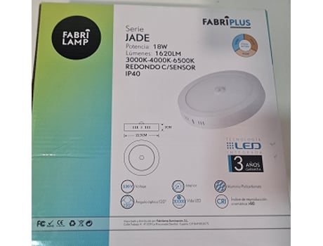 Candeeiro Redondo Saliente Led 18W com Sensor Movimento Ip40
