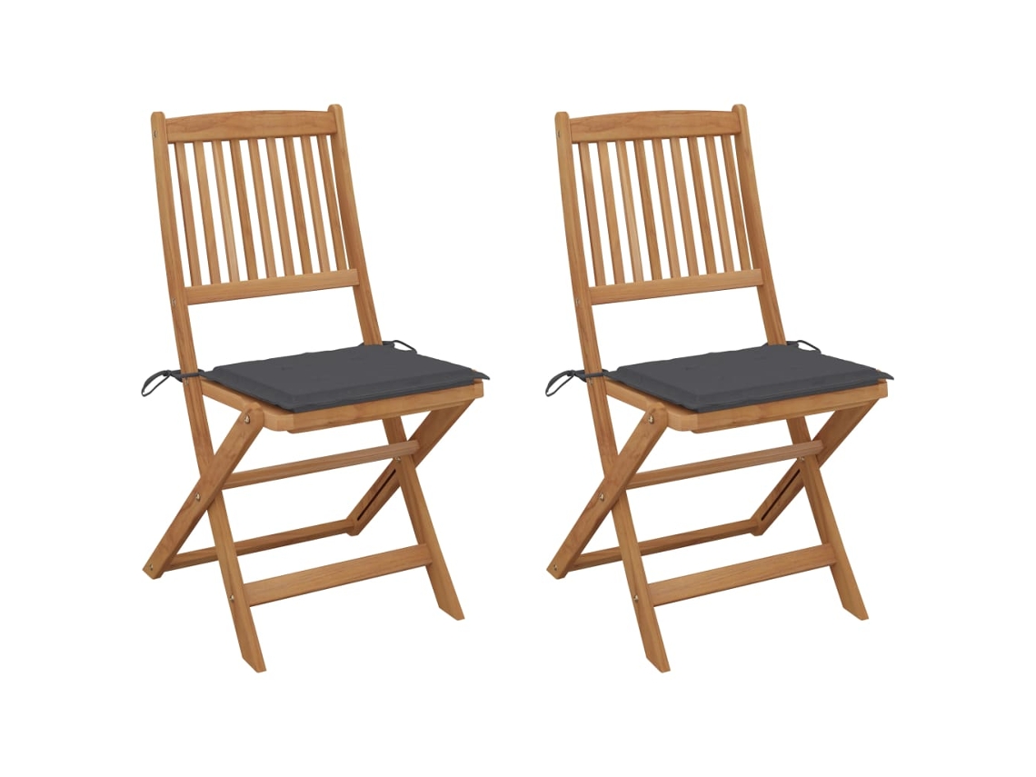 Folding Chair, Folding Chairs Vidaxl Antracite Madeira De Acácia (n/a)