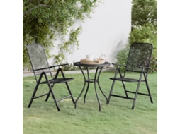 Vidaxl 3 Pcs Conj. De Jantar P/ Jardim Malha Metal Expandido Antracite