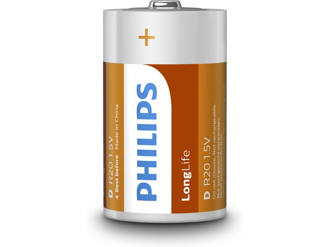 Pilhas PHILIPS Pilha R20L2B/10