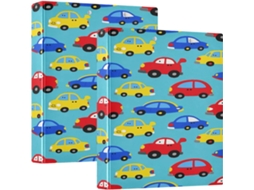 Pasta Escolar Com Prancheta, Estampa De Carro Colorido Desenho Animado, 3, 8cm 1, 5 Polegadas, Pacote Com 200 Folhas 1 2 Unidades