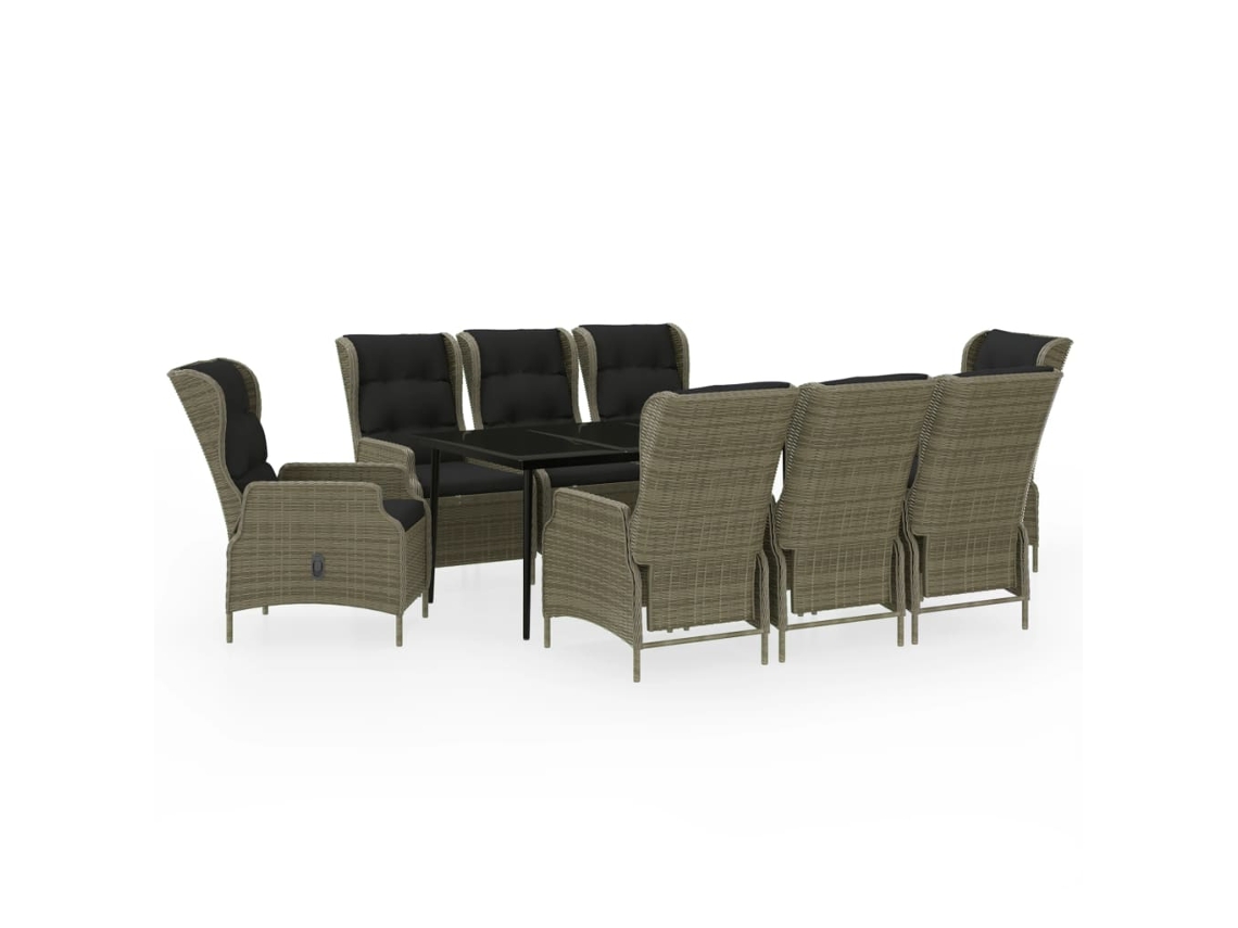 Garden Dining Set, Garden Dining Sets Vidaxl Marrom Rattan / Vime (200 Cm Table Length)