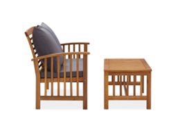 Conjunto de 2 Lounge de Jardim com Almofadões em Acácia Maciça MAISON EXCLUSIVE