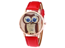 Reloj De Pulsera Analógico De Cuarzo Casual Para Mujer Con Correa Pu Color Rojo Zhoulianfa