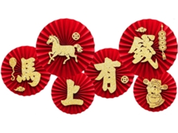 Leque de papel SFUSHOS, tema cavalo, festivais chineses
