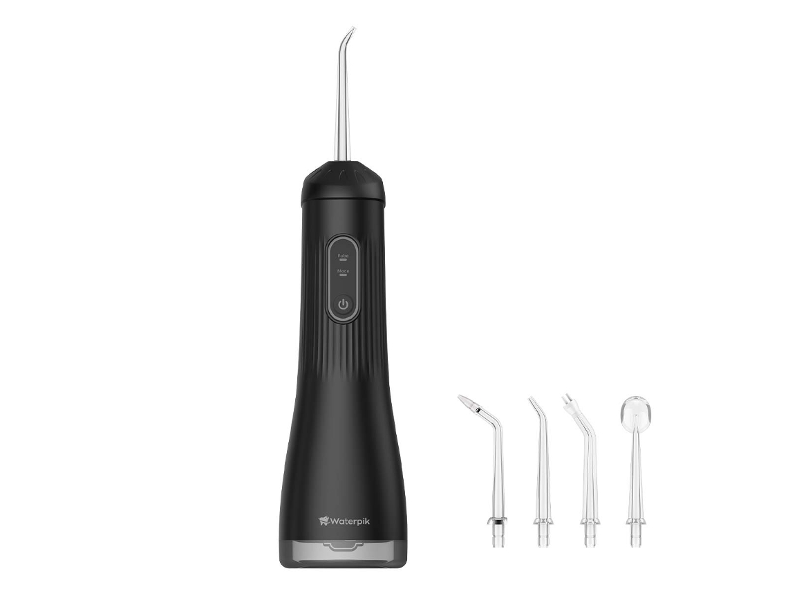 Irrigador Oral Elétrico SFUSHOS IPX7 para Higiene Oral (preto, Quatro Bicos)