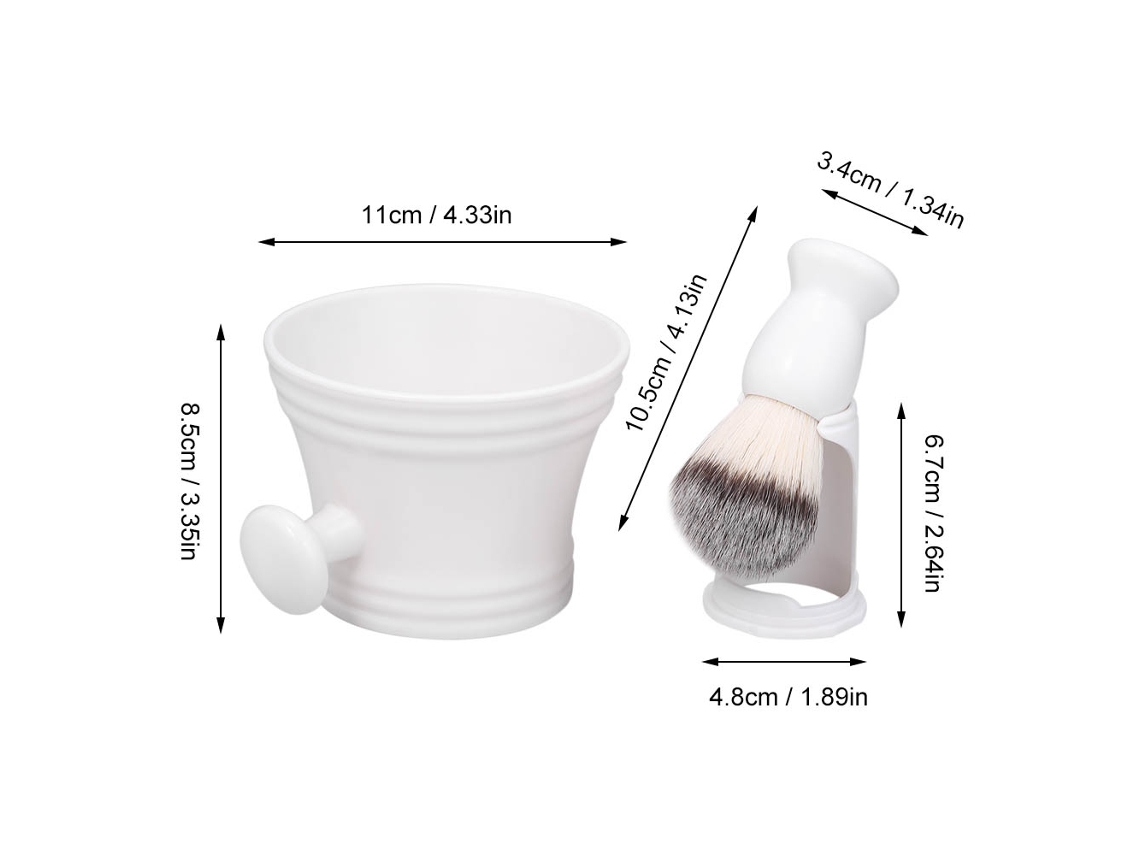 Kit de barbear masculino 2026 com pincel, suporte e porta-sabonete para barba e cabelo.