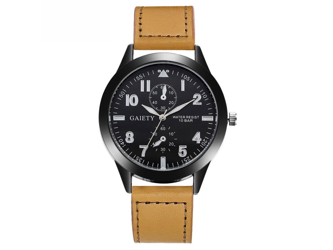 Reloj Hombre De Negocios Gaiety Analógico Dial Redondo Cuarzo Pulsera (caqui)