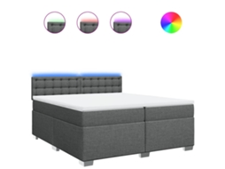 Box Spring Bed, Box Spring Beds Vidaxl Cinzeto Tecido (200 X 200 Cm)
