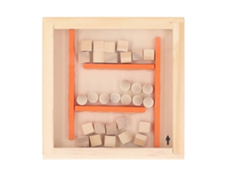Jogo De Labirinto De Madeira Equilíbrio Bola Interativo Educativo Mesa Brinquedo Para Crianças Laranja