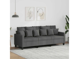 Vidaxl Sofá De 3 Lugares 180 Cm Tecido Cinza-escuro