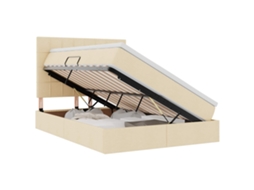 Maison Exclusive - Cama Com Arrumação E Led Com Led Creme 140 X 200 Cm Poliéster