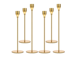 Laxiscreed Suporte Para Velas Ouro, Conjunto De 6 Peças Com Design Moderno E Elegante