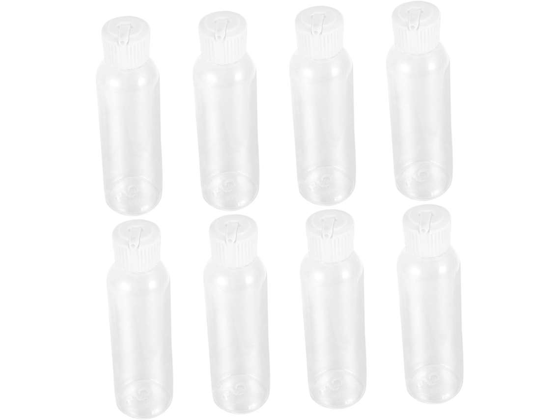 Frascos Vazios E Reutilizáveis De 120ml, Pacote Com 8 Unidades, Em Plástico Branco, Fáceis De Usar.
