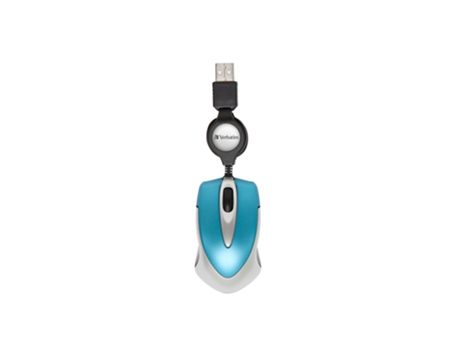 Rato VERBATIM Go Mini Travel (Cabo USB - Regular - 1000 dpi - Azul) — Com fio USB
