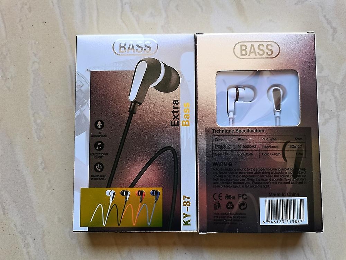 Fones De Ouvido Intra Auriculares Simples Com Fio E Duas Cores Ly Ebike