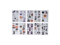 Ats tatsuajes Temporales Luminosos para Niños Halloween, Seguros Y no Irritantes, Dibujos Animados, Tamaños Variados
