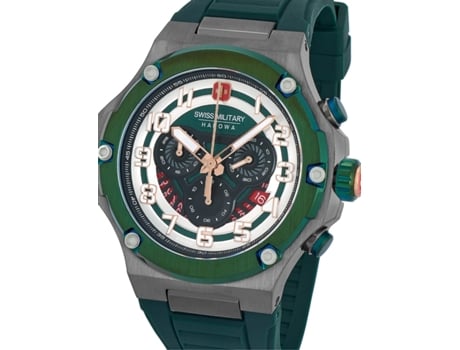 Relógio masculino de silicone verde Smwgo0000640 SWISS MILITARY HANOWA
