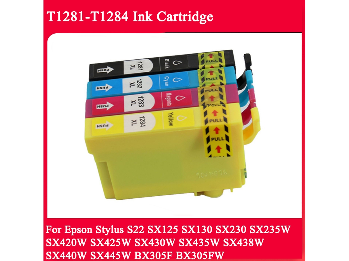 2set-cartucho De Tinta Completo Compatível Com T1281-t1284 Para Impressora Epson Stylus S22 Sx125 Sx130 Sx230 Sx235w Sx420w Sx425w Sx430w Sx435w