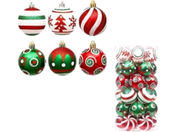 30 Enfeites De Bola De Natal Para Árvores De Natal, Decorações De Árvore De Natal Vermelhas, Verdes E Brancas Olysi Shop